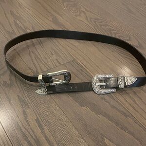 Black Belt with Silver Buckle